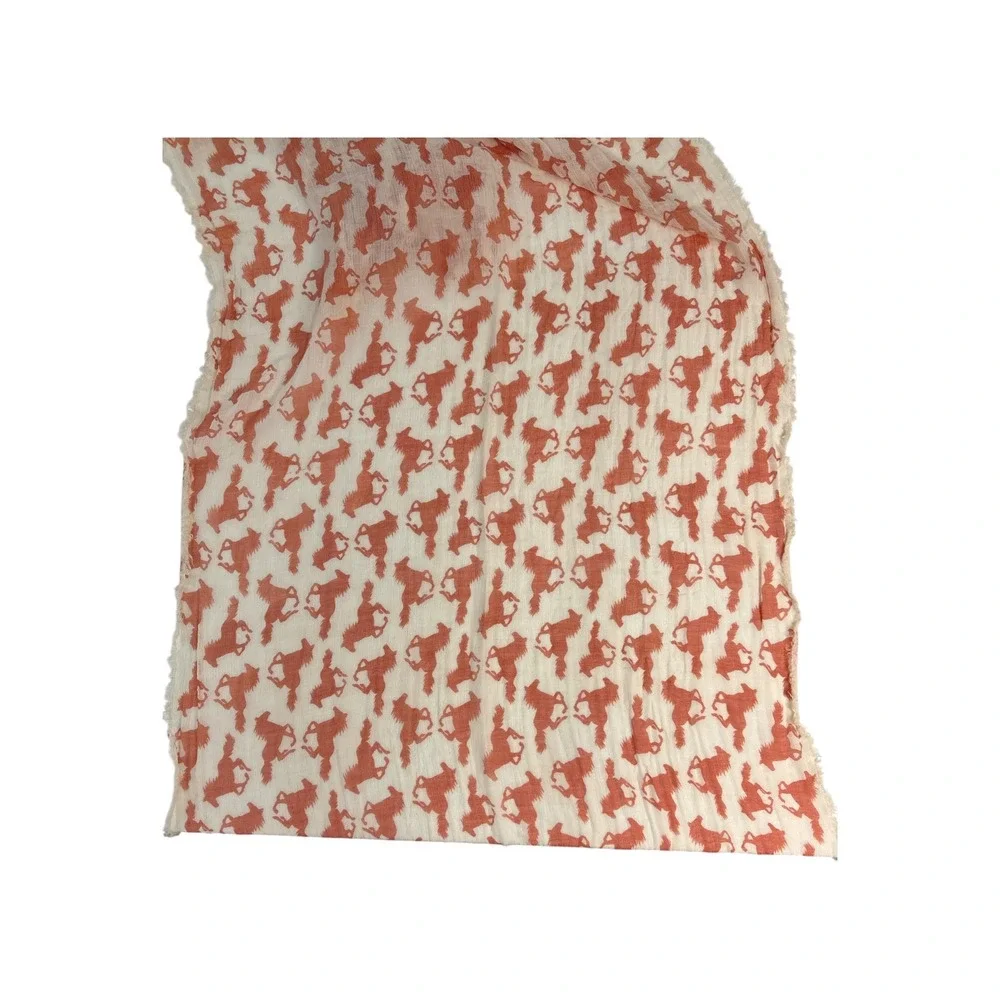Unbranded Horse Print Scarf Womens OS Orange Excellent Quiet Luxury Preppy